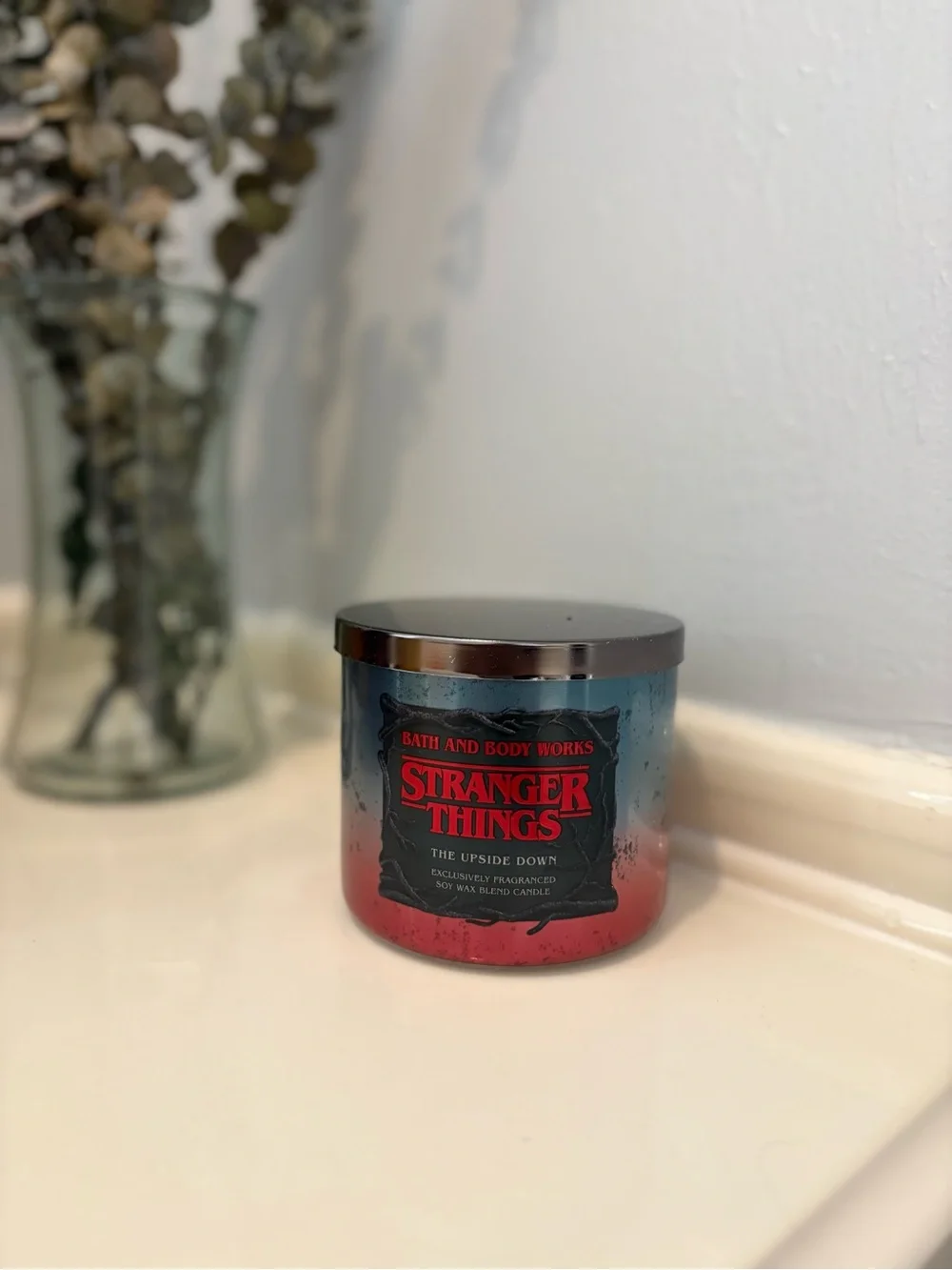Bath & Body Works Stranger Things Ombre Blue & Red 3-Wick Candle